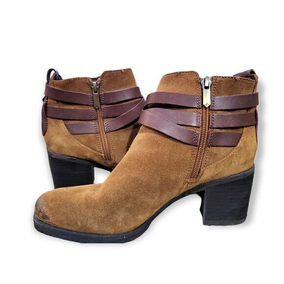 New Sam Edelman Hannah Ankle Boots Brown Suede Leather chelsea Boots Size 9 - Picture 1 of 13